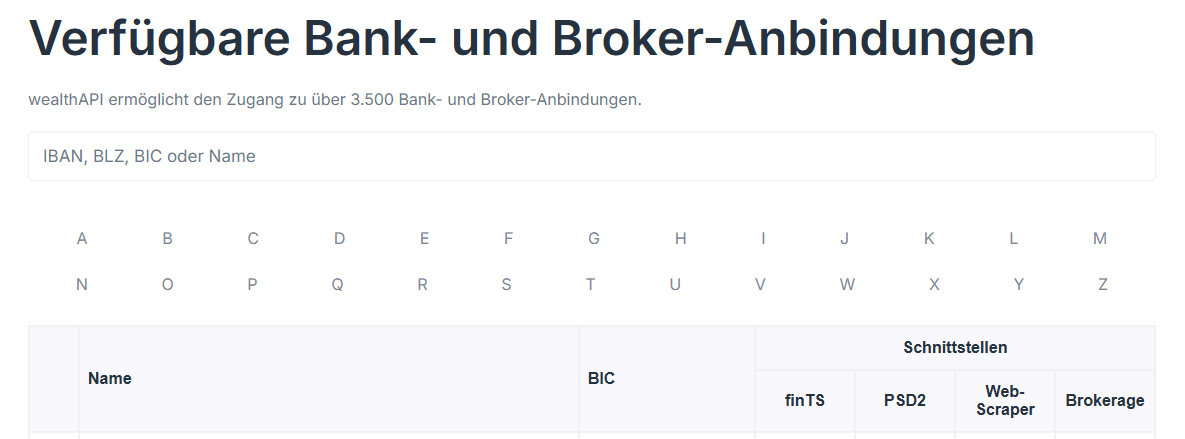 wealthAPI-Banken-Broker